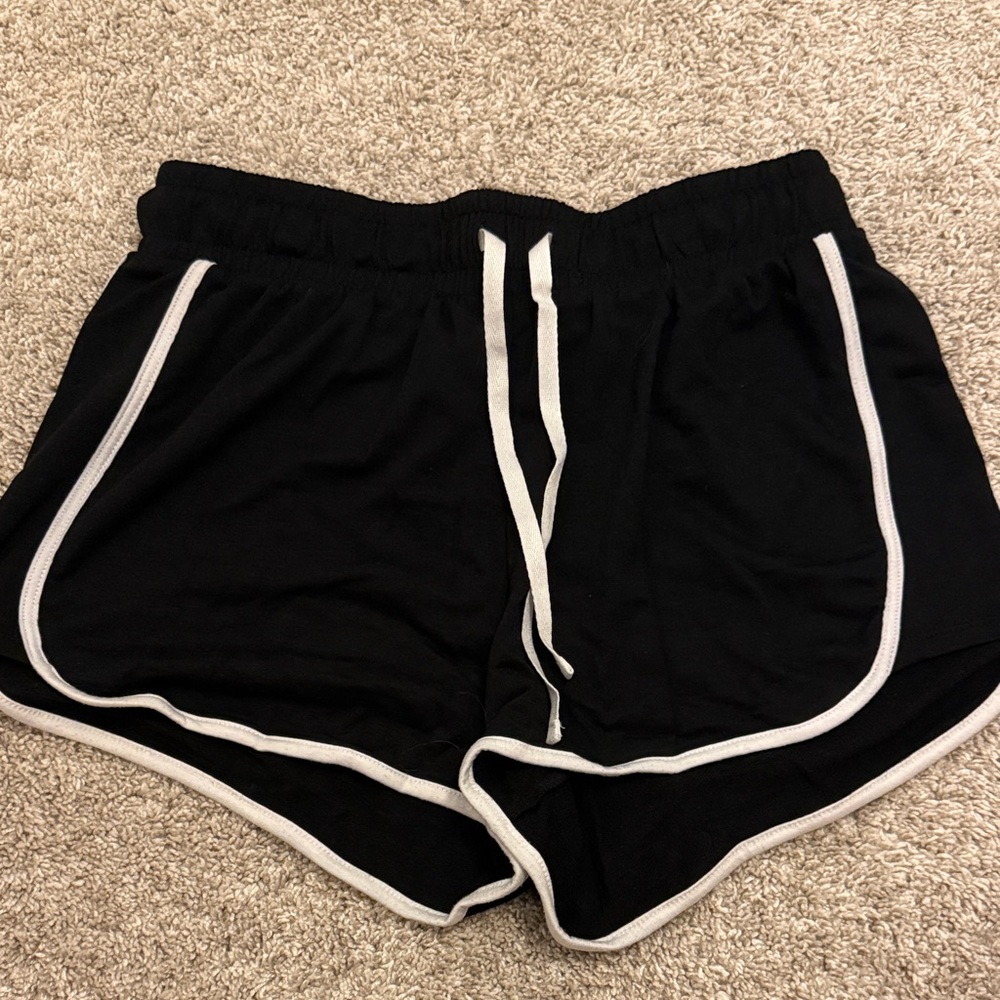 Papaya Black Athletic Shorts with White Trim